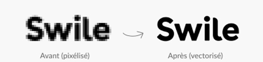 Transformation logo pixelisé en vectorisé